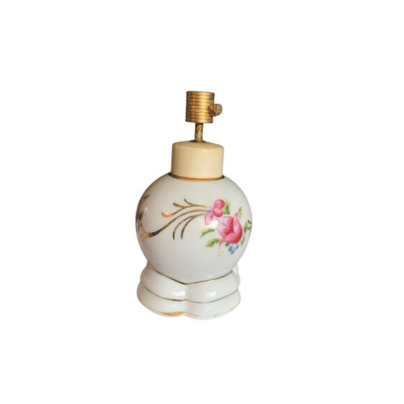 Floral Perfume Bottle Vtg An Irice Product Hand Painted Porcelain Colorful 3.5" - Picture 1 of 9